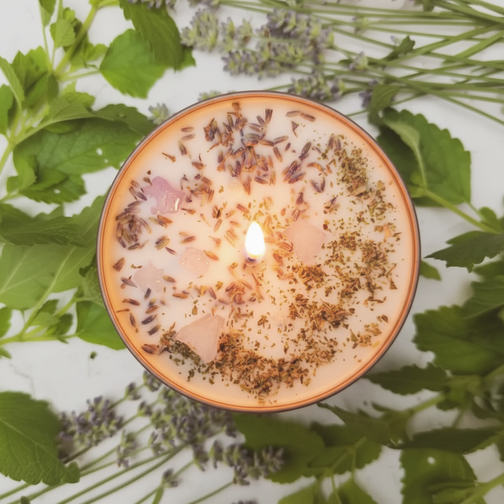 Bowl Candle Lit - Overhead