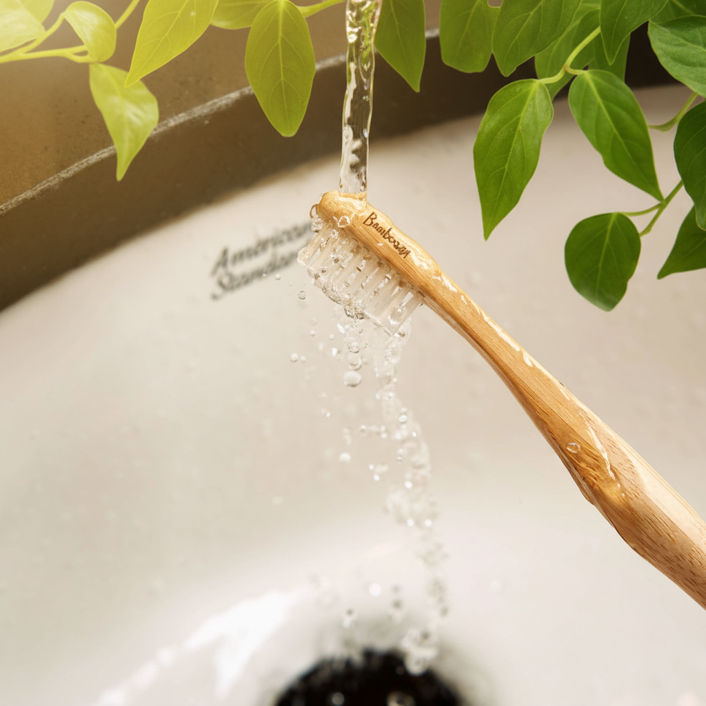 Bamboo Toothbrush Water Rinse Outdoor