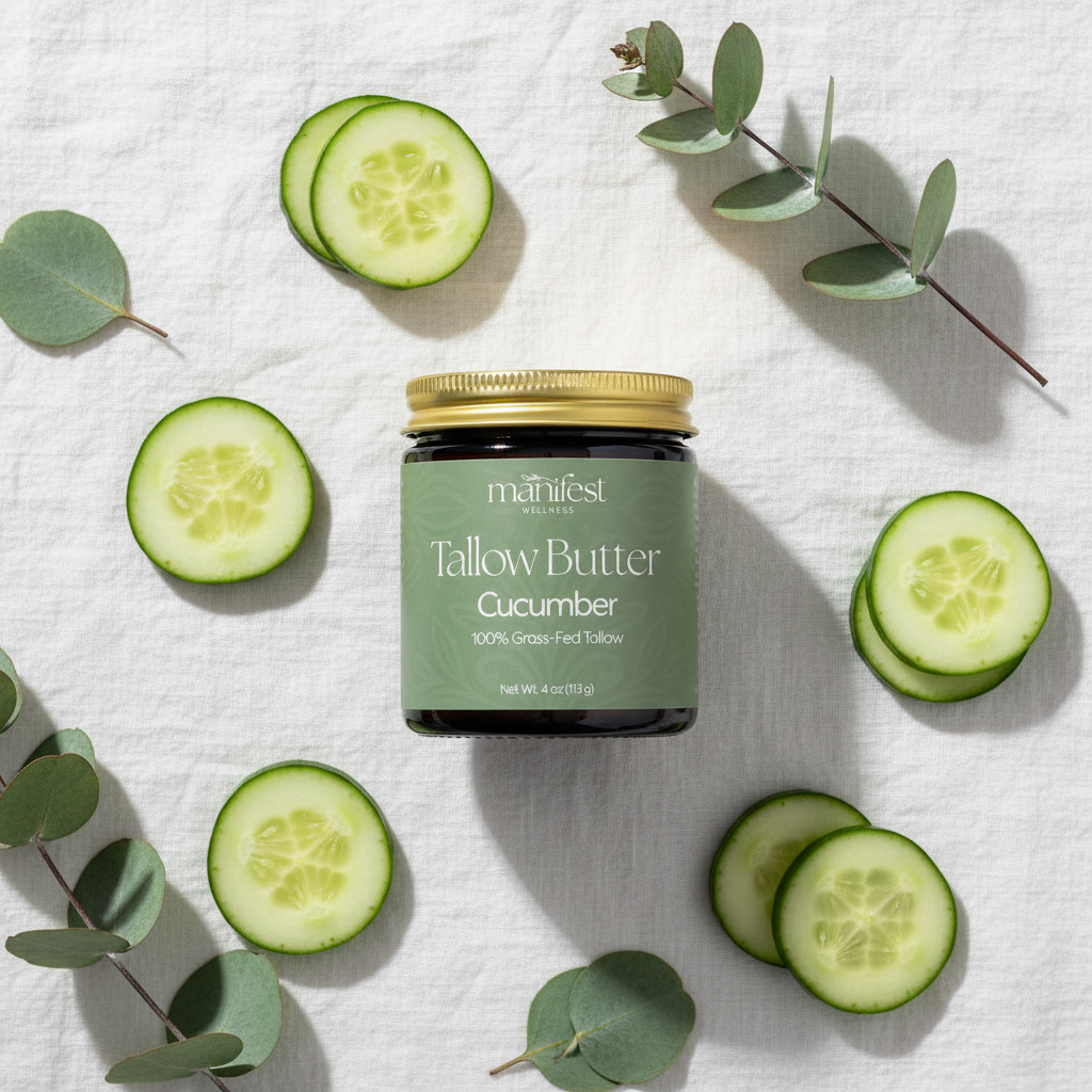 Cucumber Tallow Butter - Flat Lay