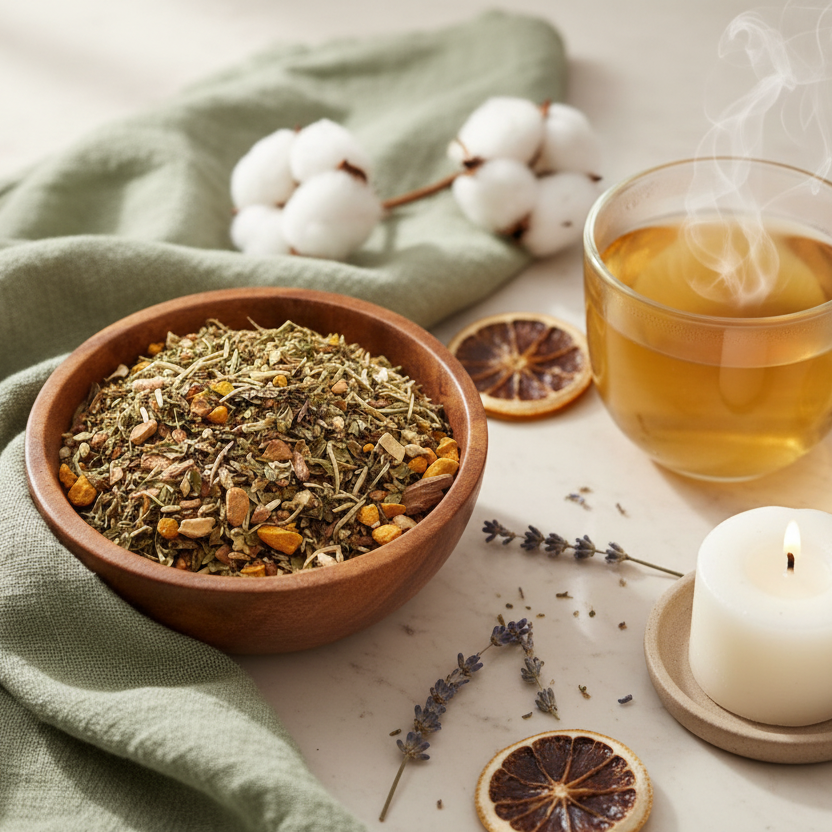 Herbal Tea with Brewed Cup