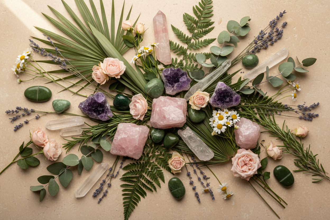 Nest and Nurture Gemstones & Botanicals Hero