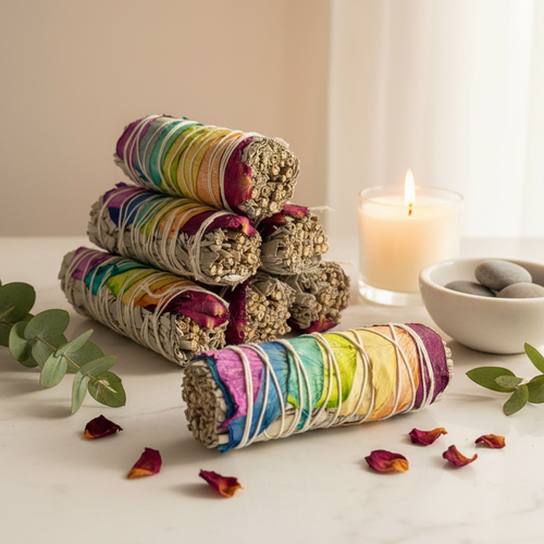 Rainbow Sage Bundle - Marble & Candle