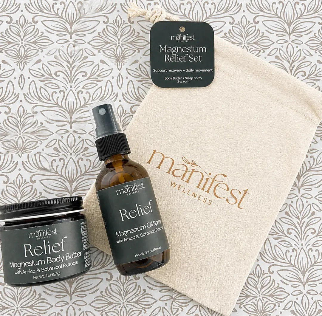 Magnesium Relief Body Butter + Oil Set for Targeted Comfort
