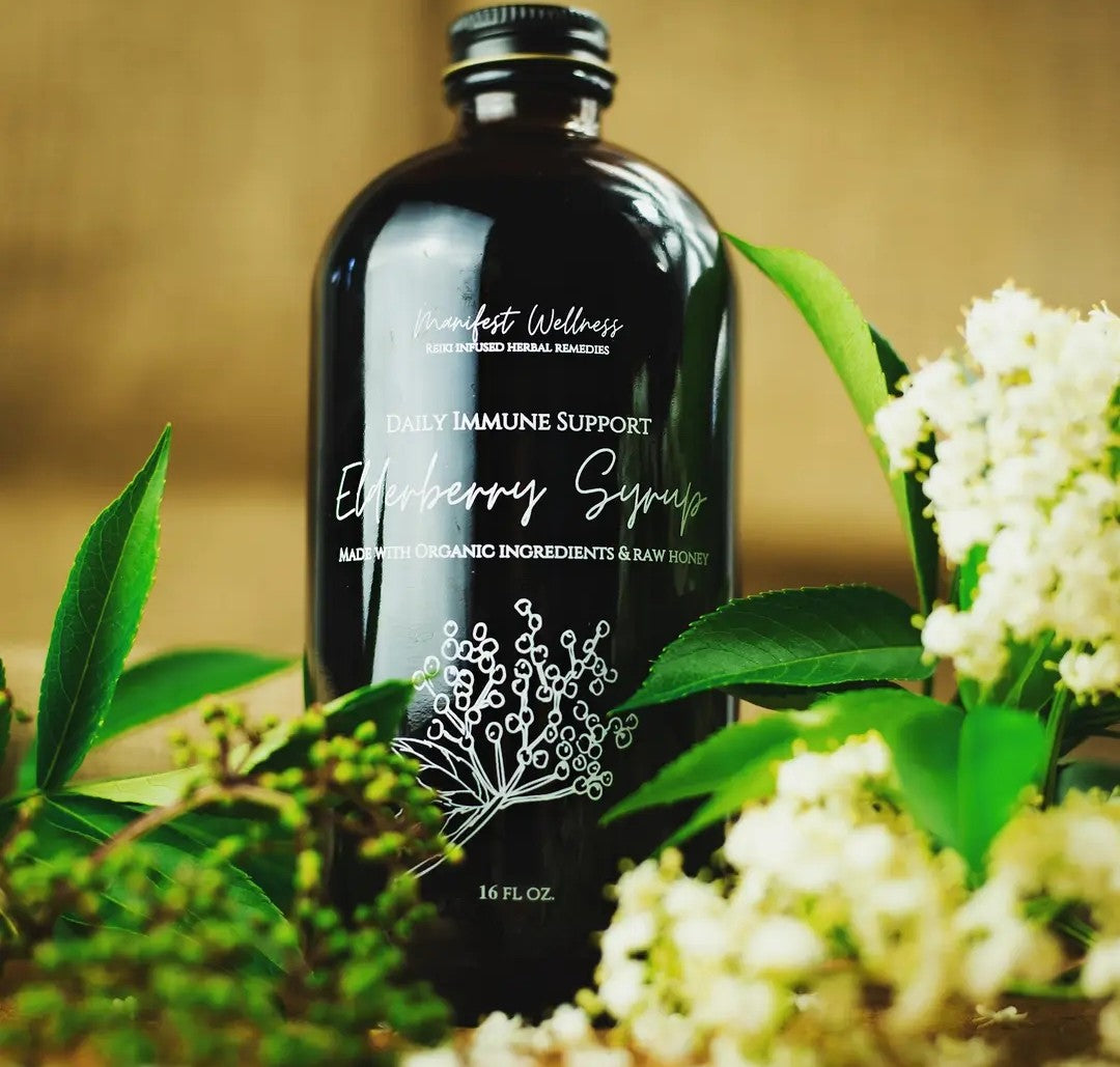 8 oz Unsweetened Elderberry Syrup, Made with Organic Ingredients, Shelf-Stable
