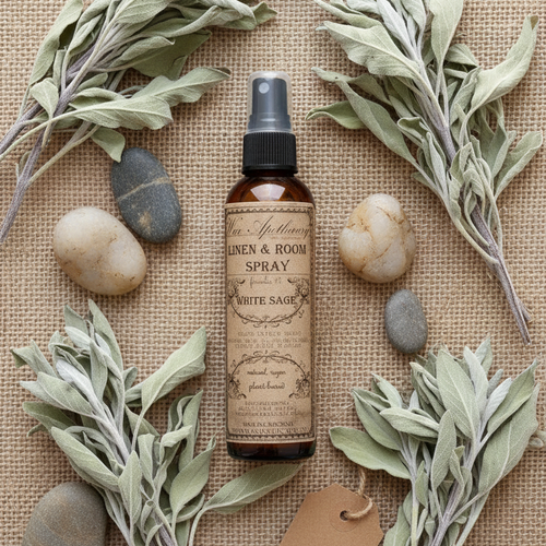 White Sage - Burlap Flat Lay